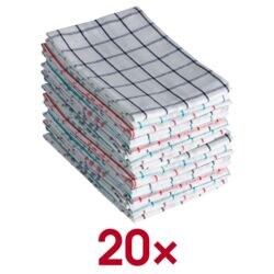 Actieset van 20: 2x theedoeken (verschillende motieven) in een set van 10
