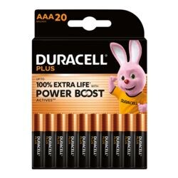 Duracell Pak met 20 batterijen Plus Power Boost Micro / AAA