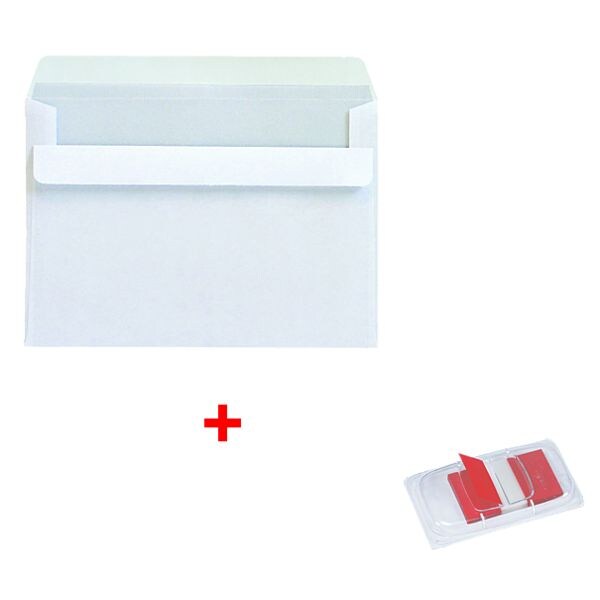 Enveloppen OTTO Office, C6 80 g/m zonder venster, zelfklevend - 1000 stuk(s) incl. Indexstroken 43 x 25 mm