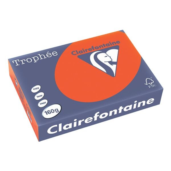 Gekleurd printpapier A4 Clairefontaine Trophe Intens A4 160 g - 250 bladen (totaal)