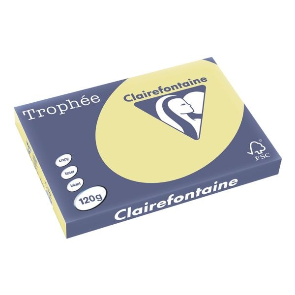 Gekleurd printpapier A3 Clairefontaine Trophe Pastel A3 120 g - 250 bladen (totaal)