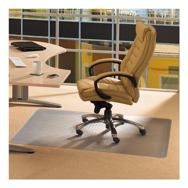 bureaustoelmat tapijt vloeren, vinyl, rechthoek 115 x 134 cm, Floortex Vloerbeschermende mat