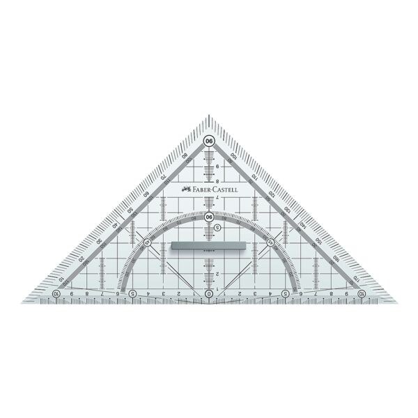Faber-Castell Geodriehoek 22 cm met op te steken (afneembare) greep Faber-Castell Geodriehoek 22 cm met op te steken (afneembare) greep