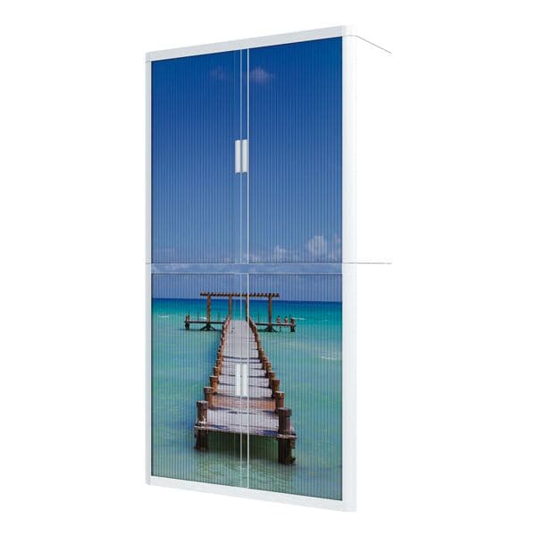 easyOffice kast met roldeuren steiger in zee (3025C) afsluitbaar, 110 x 204 cm