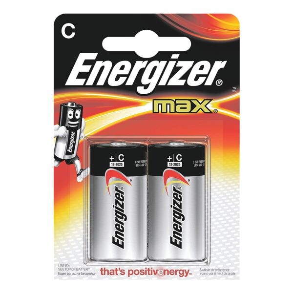 Energizer Pak met 2 batterijen Max Alkaline C / Baby