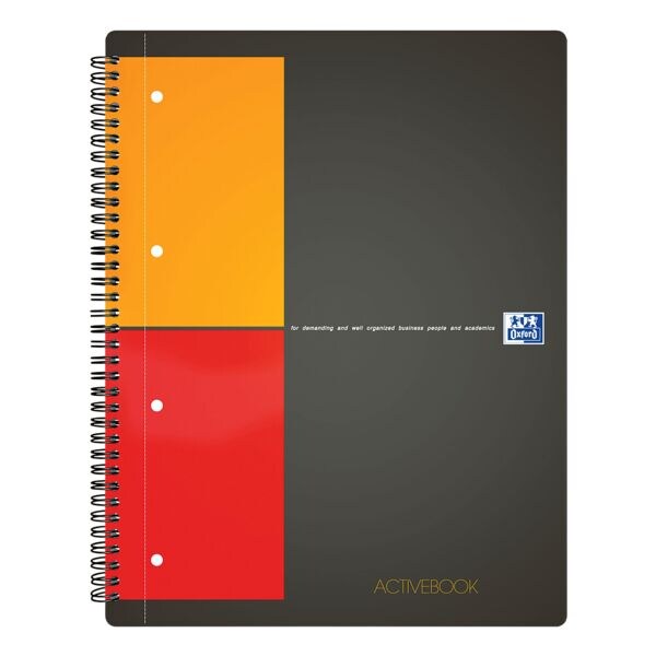 Oxford business collegeblok International Activebook A4+ geruit, 80 bladen, met tabbladen