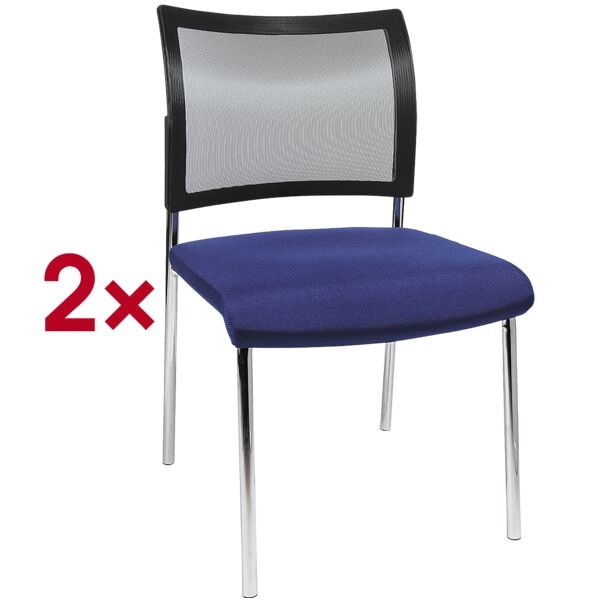 Topstar Set van 2 stapelstoelen �Visit 10� netstof rug zonder armleuningen