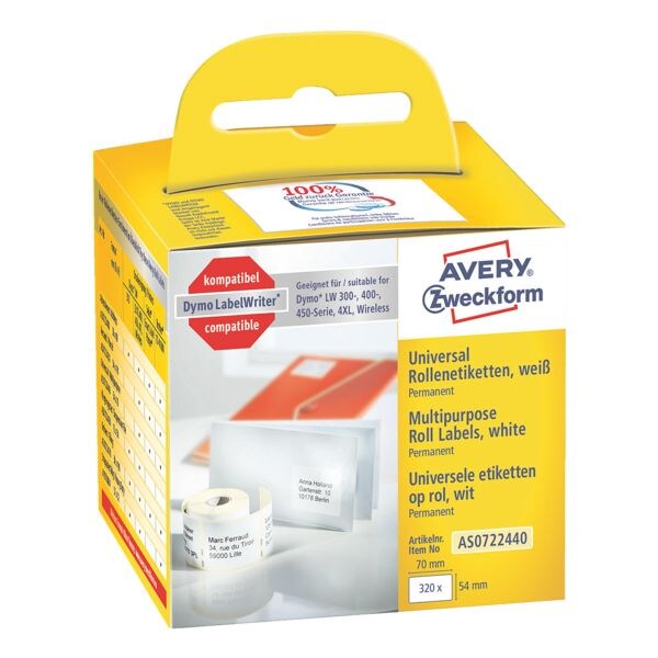Avery Zweckform Etiketten op rol �AS0722440�
