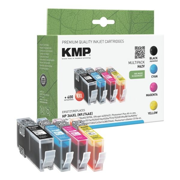 KMP Inktcartridge »HP 364XL« H62V, kleur: zwart, cyaan, magenta, geel