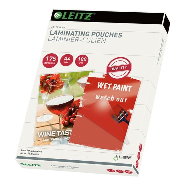 LEITZ 100 stuk(s) Lamineerfolie 16933 A4 175 micron glanzend