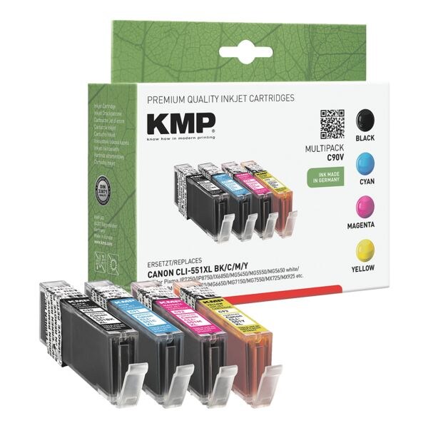 KMP Inktpatronenset vervangt Canon »CLI-551BK/C/M/Y XL« KMP Inktpatronenset vervangt Canon »CLI-551BK/C/M/Y XL«