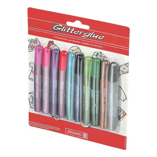 Brunnen Pak van 10 glitter lijm