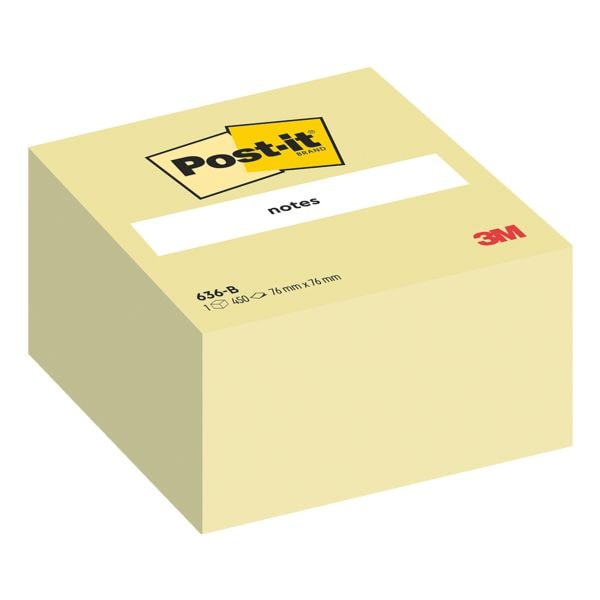 Post-it Notes Kubus herkleefbare notes »Notes 636B« geel 76x76 mm 450 blaadjes Post-it Notes Kubus herkleefbare notes »Notes 636B« geel 76x76 mm 450 blaadjes