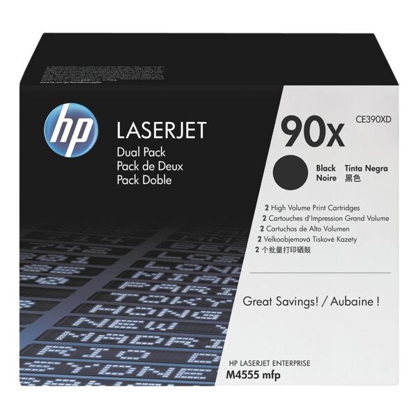 HP Dubbelpak tonercassettes HP CE390XD