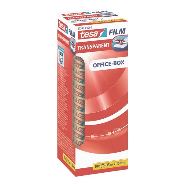 tesa Plakband Office Box , transparant, 10 stuk(s), 15 mm/33 m