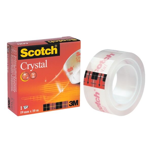 Scotch Plakband Crystal Clear Tape 600, transparant, 1 stuk(s), 19 mm/10 m, voordelig bij Office kopen.