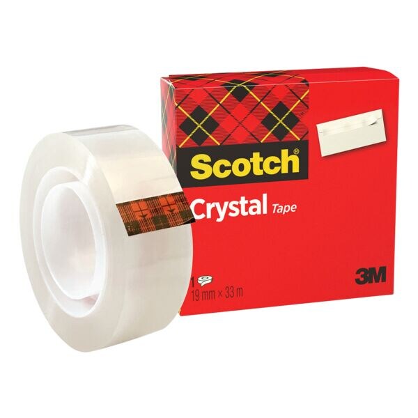 Scotch Plakband Crystal Clear Tape 600, transparant, 1 stuk(s), 19 mm/33 m