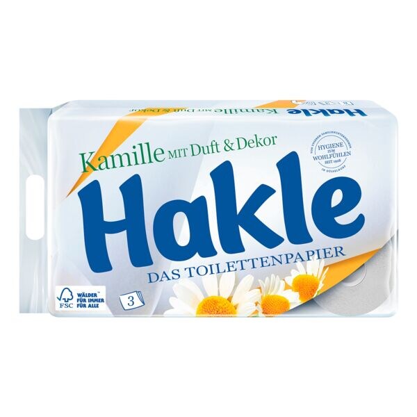 Hakle Toiletpapier Kamille 3-laags, wit - 8 rollen (1 pak  8 rollen)