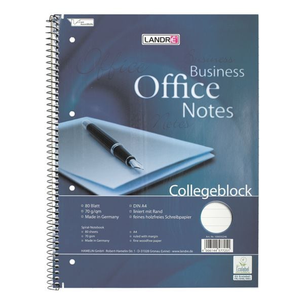 collegeblok Landr� Office A4 gelinieerd, 80 bladen