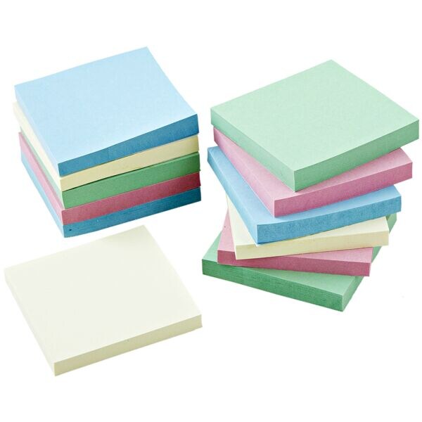 12x OTTO Office Re blok herkleefbare notes  Recycling Notes 7,5 x 7,5 cm, 1200 bladen (totaal), gesorteerd in kleuren
