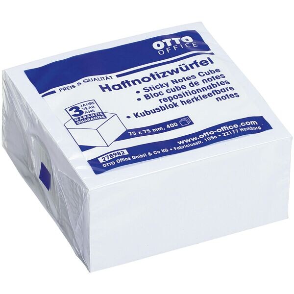 OTTO Office Kubus herkleefbare notes wit 75x75 mm 400 blaadjes