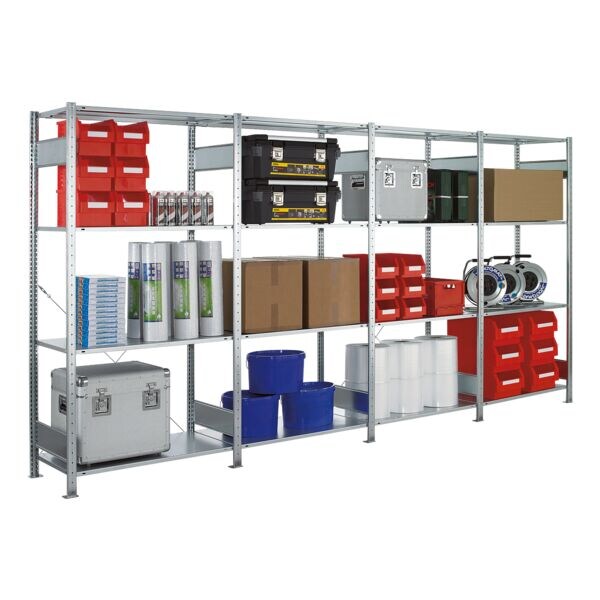 SCHULTE Lagertechnik Steekrek - open aanbouwkast, 100 x 30 x 200 cm, verzinkt