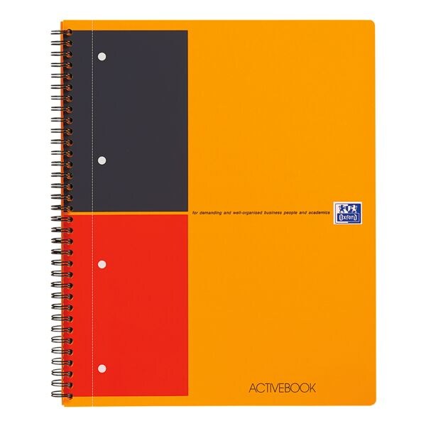 Oxford business collegeblok International Activebook A4+ gelinieerd, 80 bladen, met tabbladen