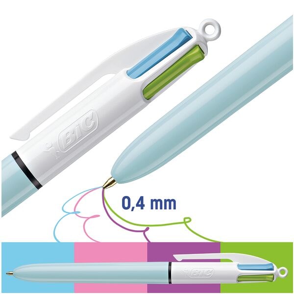 Meerkleuren balpen BIC 4 Colours Fashion/Fun, documentecht Meerkleuren balpen BIC 4 Colours Fashion/Fun, documentecht