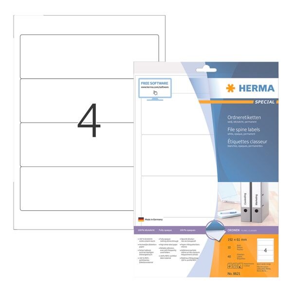 Herma Zelfklevende ordnerrugetiketten �8621�