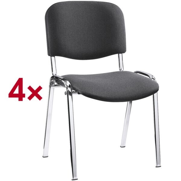 Nowy Styl Set van 4 stapelstoelen »ISO 4L« chroomkleurig onderstel Nowy Styl Set van 4 stapelstoelen »ISO 4L« chroomkleurig onderstel