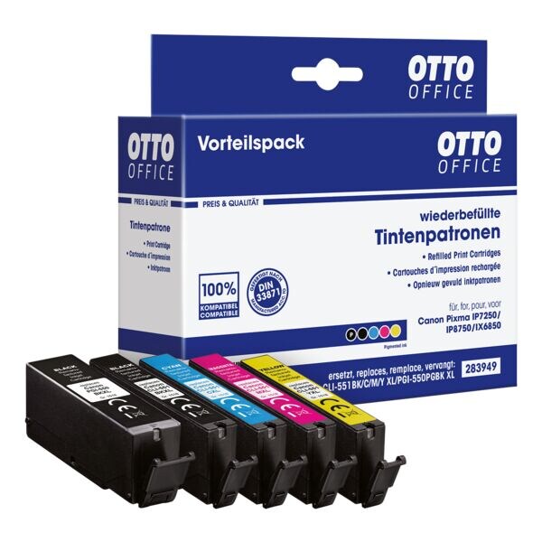 OTTO Office Inktpatronenset vervangt Canon »PGI-550BK XL/ CLI-551 BK/C/M/Y« OTTO Office Inktpatronenset vervangt Canon »PGI-550BK XL/ CLI-551 BK/C/M/Y«