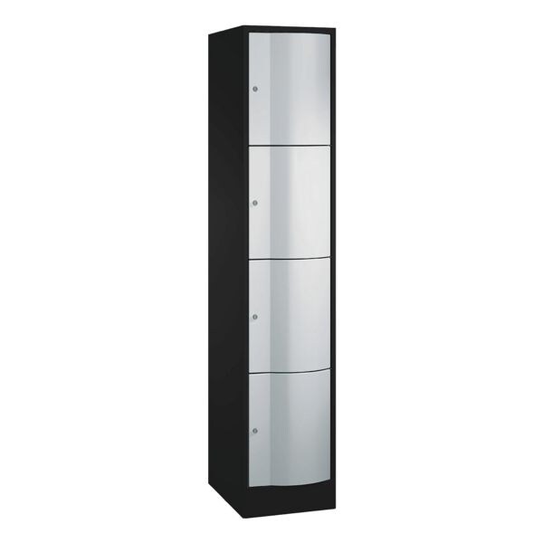 CP kast met kluisjes Resisto, 1x4, staal, met sokkel, 39,6 x 195 cm