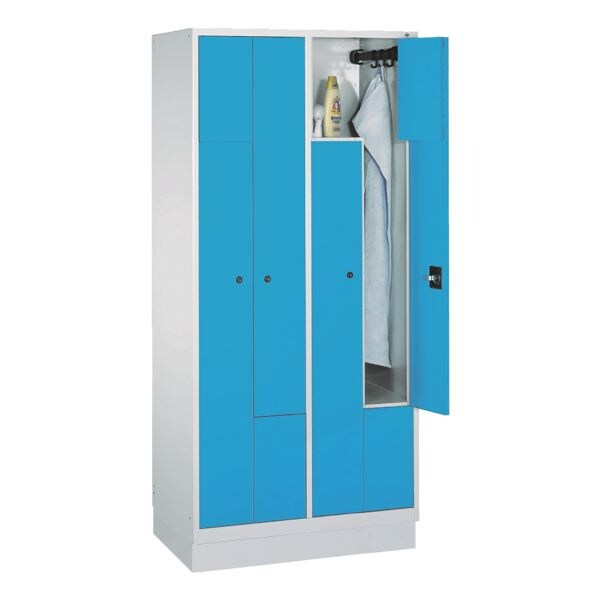 CP garderobekast C + P z-garderobekast, 2x2, staal, met sokkel, 82 x 182 cm
