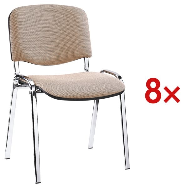 Nowy Styl Set met 8 stapelstoelen ISO 4L chroomkleurig onderstel