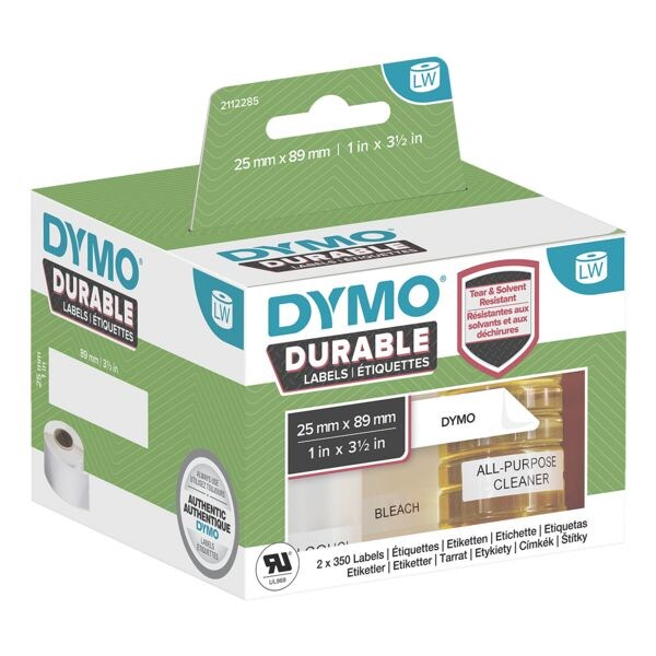 DYMO Kunststof labelprinter etiketten 2112285 25 x 89 mm
