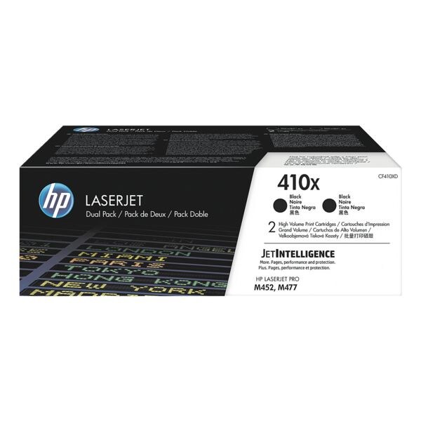 Dubbelpak toner HP CF410XD HP 410X zwart
