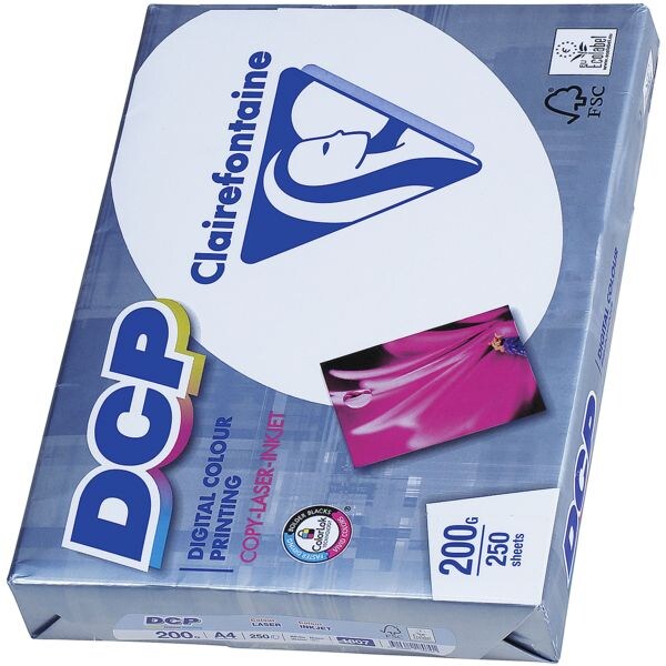 Papier voor kleurenlaserprinters A4 Clairefontaine DCP - 250 bladen (totaal)