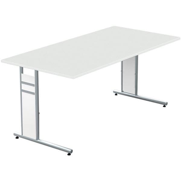 Kerkmann Bureau Stage One 160 cm, L-onderstel aluminiumzilver