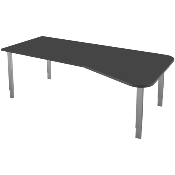 Kerkmann vrije vorm tafel Stage One 195 cm, 4 poten aluminiumzilver