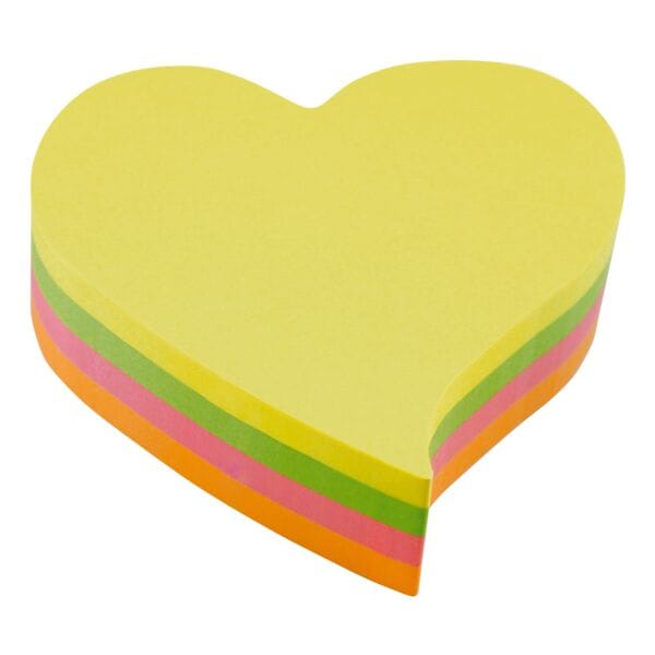 inFO herkleefbare notes »Herz« 7 x 7 cm, 200 bladen (totaal), gesorteerd in kleuren