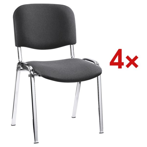 Nowy Styl Set van 4 stapelstoelen ISO 4L chroomkleurig onderstel