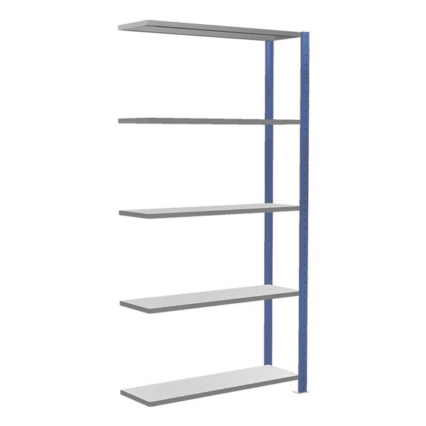 SCHULTE Lagertechnik Uitbreiding stalen open kast 130x200 cm MULTIplus150 5 legborden 30 cm diepte blauw