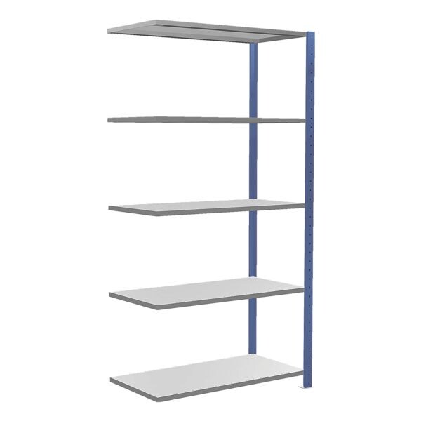 SCHULTE Lagertechnik Uitbreiding stalen open kast 130x200 cm MULTIplus150 5 legborden 50 cm diepte blauw