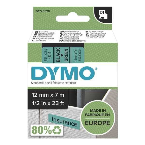 Dymo labeltape 12 mm x 7 m voor Dymo D1 labelprinters