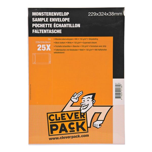 Cleverpack 25 zak-envelop C4 150 g/m² Cleverpack 25 zak-envelop C4 150 g/m²