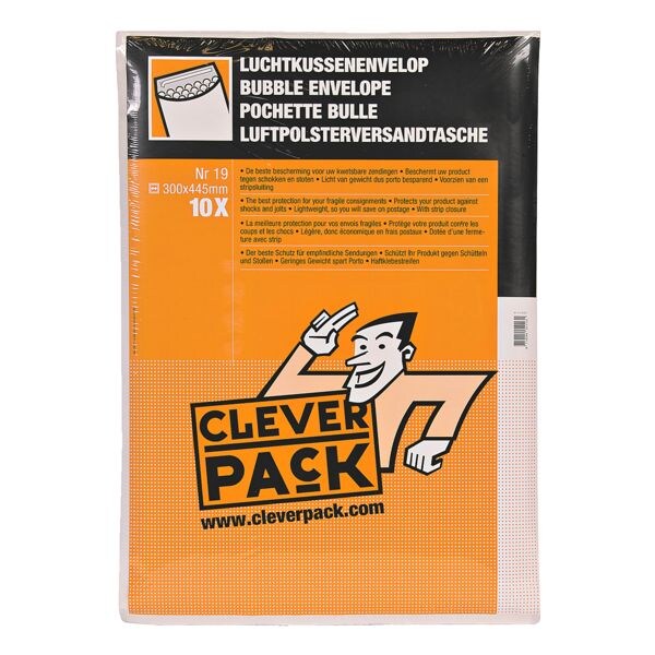 Cleverpack 10 stuk(s) zak-enveloppen met luchtkussentjes, 30x44,5 cm