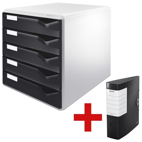 LEITZ Ladebox 5280 »Post-Set« incl. Ordner »180° Solid 1112«