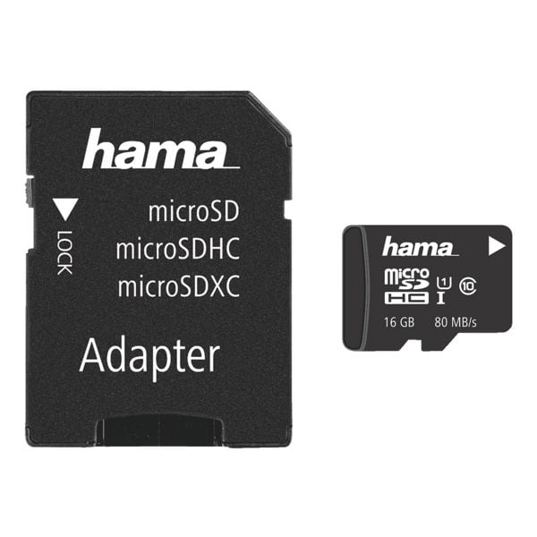 Hama microSDHC-geheugenkaart met adapter  Class 10 UHS-I 16 GB