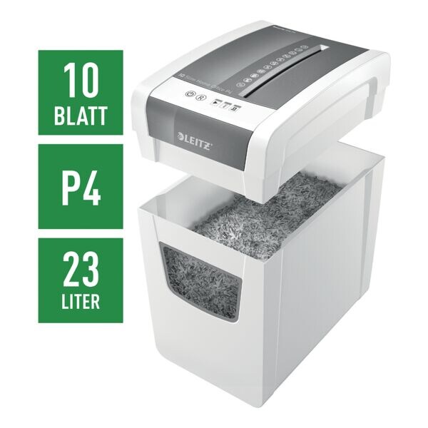papiervernietiger LEITZ Home Office Slim P4, Veiligheidsklasse 4, snippers (4 x 28 mm), tot 10 bladen papiervernietiger LEITZ Home Office Slim P4, Veiligheidsklasse 4, snippers (4 x 28 mm), tot 10 bladen