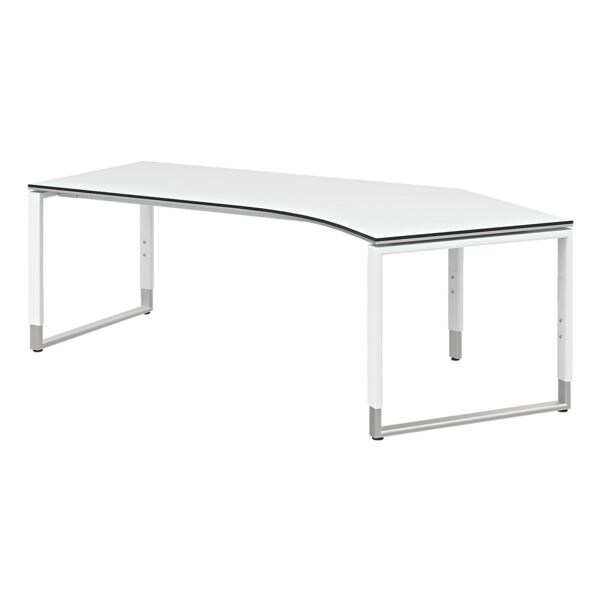 rhr Hoekbureau Objekt Plus 217 cm, beugel-poot wit/alukleur